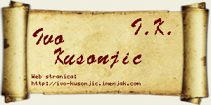 Ivo Kusonjić vizit kartica